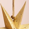 Close Up of Drawstring on Handmade Gold Glitter Star Hanging Decoration