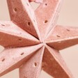 Close Up of Centre of Handmade Pink Velvet Star Hanging Decoration