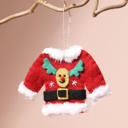Red Father Christmas Jumper Hanging Decoration