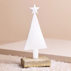 White Enamel Christmas Tree Ornament