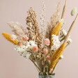 Close up of flower and grass details in the Beach Days Dried Flower Bouquet