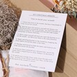 Instructions card inside of Gingerbread Christmas Wreath Making Kit packaging