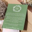 Care Card inside of Gingerbread Christmas Wreath Making Kit packaging