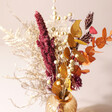 Close Up of Flowers in Earthly Amber Dried Flower Posy with Vase