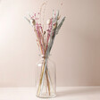 Frosty Berry Dried Flower Bouquet in Vase on Beige Surface 