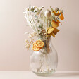 Gingerbread Dried Flower Letterbox Gift Arranged in Vase on white background