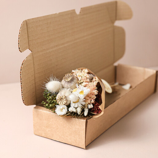 Merry Christmas Dried Flower Posy Letterbox Gift in Open Box 
