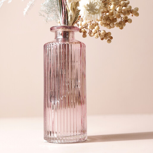 Close Up of Vase with Winter Solstice Dried Flower Posy with Vase