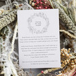 Care Instruction Card with Winter Solstice Dried Flower Wreath