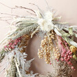 Close Up of Florals at the Top of Winter Solstice Dried Flower Wreath