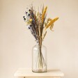 Coastal Shades Dried Flower Bouquet in fluted vase against neutral coloured wall