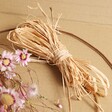 Close up of twine inside of Pink Ixodia Daisy Dried Flower Wreath Making Kit
