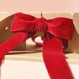Close Up of Velvet Bow on Personalised North Pole Christmas Gift Box 