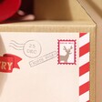 Close Up of Postal Mark on Personalised North Pole Christmas Gift Box 