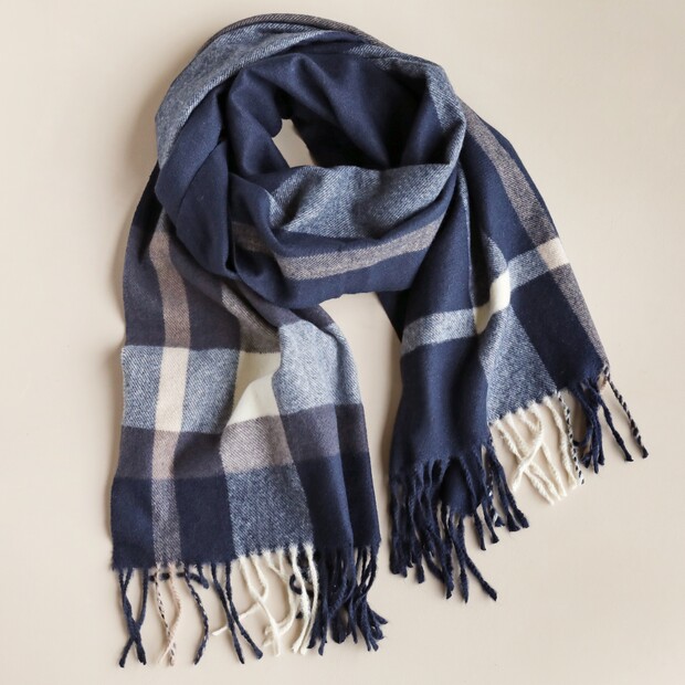 Navy Striped Winter Scarf Navy Striped Winter Scarf