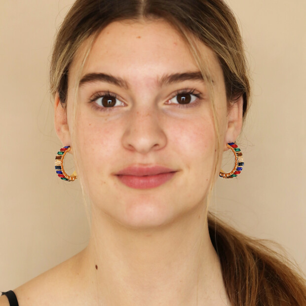 Large Chunky Rainbow Hoop Earrings My Doris Lisa Angel