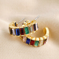 My Doris Medium Rainbow Hoop Earrings in Gold