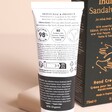 Aery Indian Sandalwood Hand Cream on neutral background back of bottle