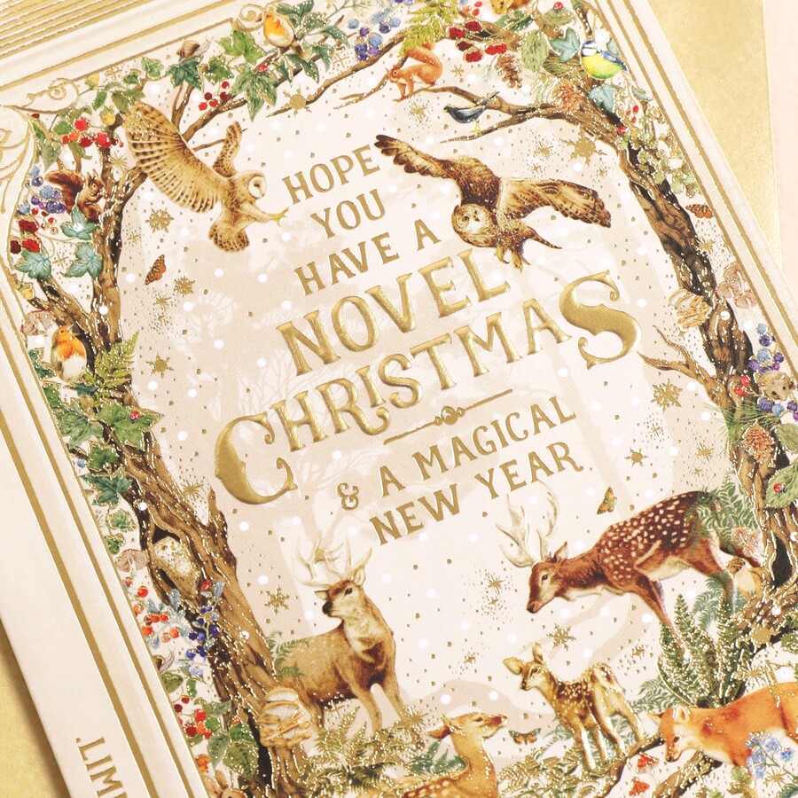 Vintage Novel Woodland Christmas Card | The Art File | Lisa Angel