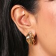 Oversized Feather Stud Earrings in Gold