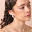 Oversized Feather Stud Earrings in Silver