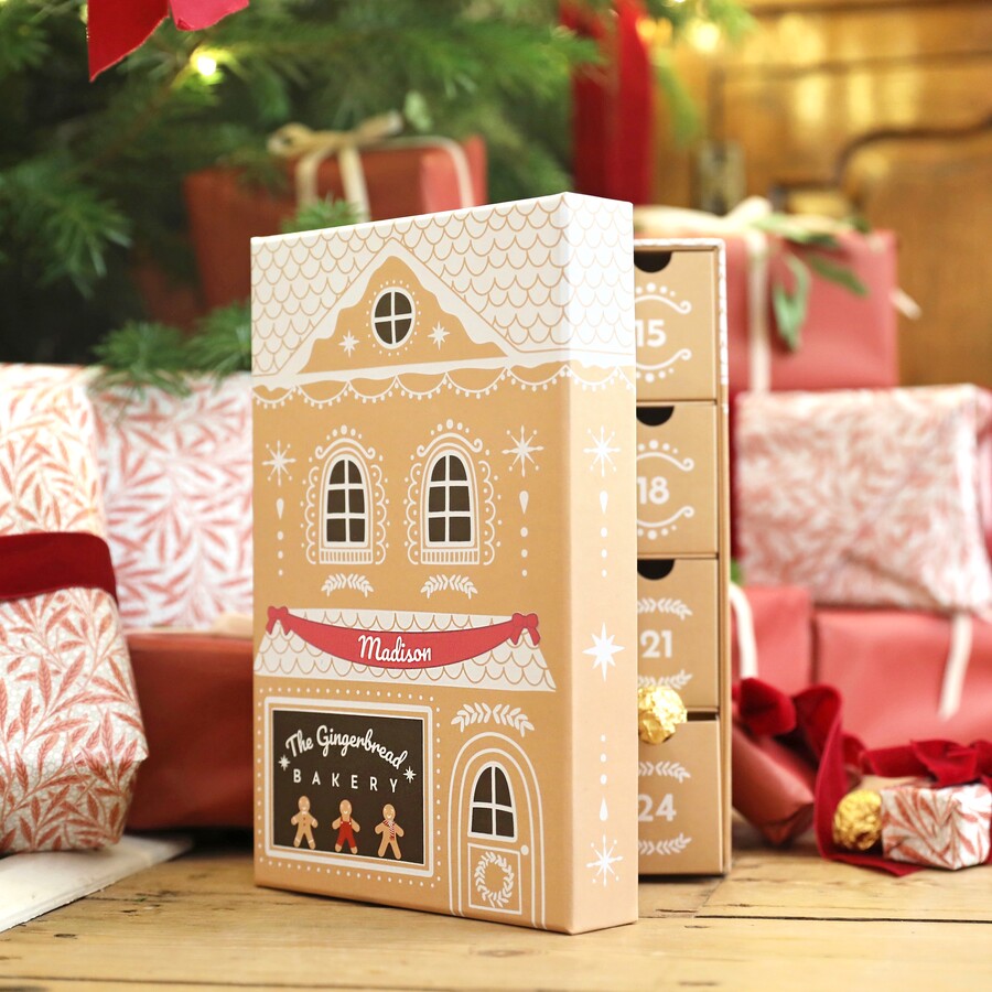 Personalised Fill Your Own Gingerbread Bakery Advent Calendar Lisa Angel