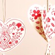 Close Up of Hearts Folklore Hanging Decoration 