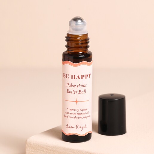 Be Happy Pulse Point Roller in Rosemary, Cypress & Lemon Be Happy Pulse Point Roller in Rosemary, Cypress & Lemon on a neutral background