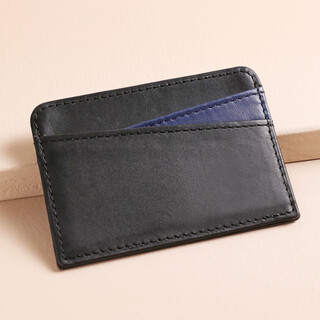 Men's Leather Card Holder in Black