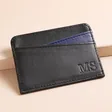 Personalised Men's Leather Card Holder in Black