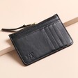 Personalised Women's Leather Card Purse in Black