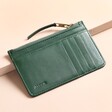 Personalised Women's Leather Card Purse in Green