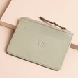 Personalised Minimal Leather Purse in Sage Green