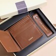 Men's Leather Wallet and Keyring Gift Set