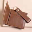 Men's Leather Wallet and Keyring Gift Set in Tan