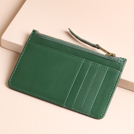 Leather Card Purse in Green