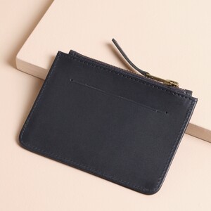 Minimal Leather Purse in Navy