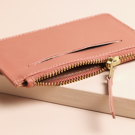 Minimal Leather Purse in Pink