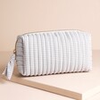 Small Grey Gingham Linen Wash Bag