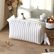 Personalised Small Grey Gingham Linen Wash Bag