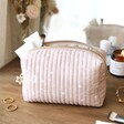 Personalised Small Rose Celestial Linen Wash Bag