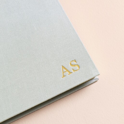 Personalised Initials Blue Fabric Notebook