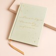 Sage Green 2025 Diary on beige backgrounf