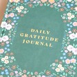 Green Floral Daily Gratitude Journal close up of front cover