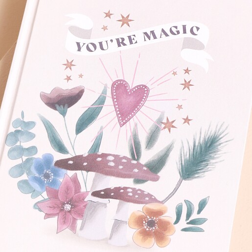 Close up of You're Magic Mushroom Notebook