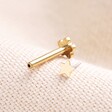 14ct Yellow Gold Star Threadless Labret Earring