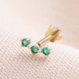 Tish Lyon 14ct Gold Triple Emerald Earring