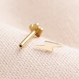 14ct Yellow Gold Lightning Bolt Barbell Earring