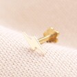 14ct Yellow Gold Lightning Bolt Barbell Earring