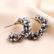 London Marina Cluster Beaded Hoop Earrings in Gold on a neutral background